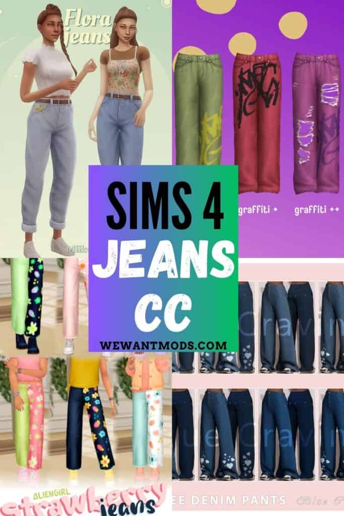 sims 4 jeans cc Pinterest pin