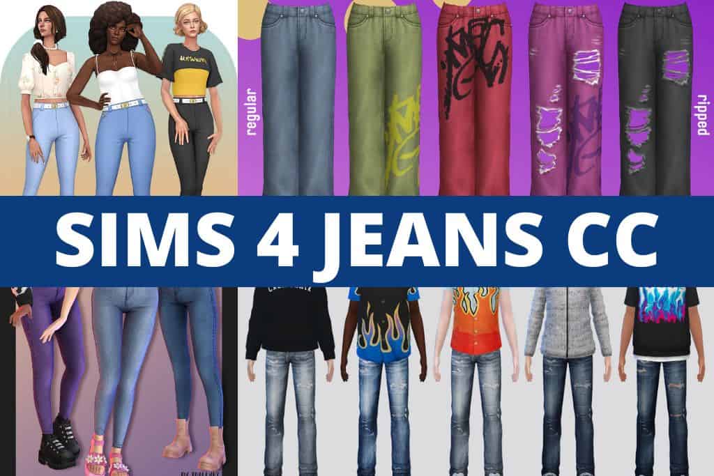 sims 4 jeans cc collage