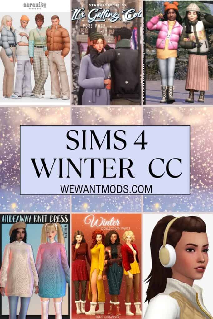 sims 4 winter cc Pinterest pin