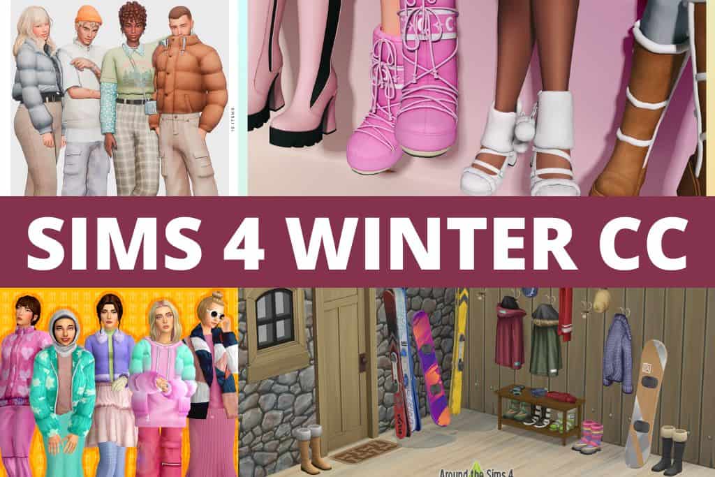 sims 4 winter cc collage