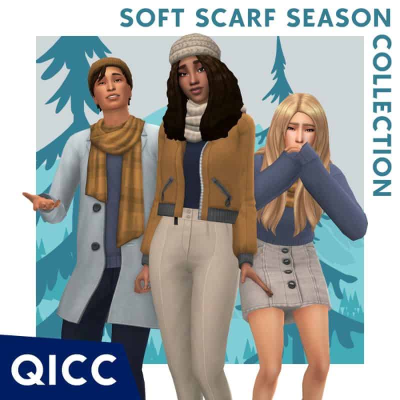 sims wearing winter custom content pieces