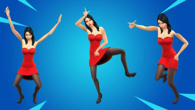 collage female sim doing fortnite dances