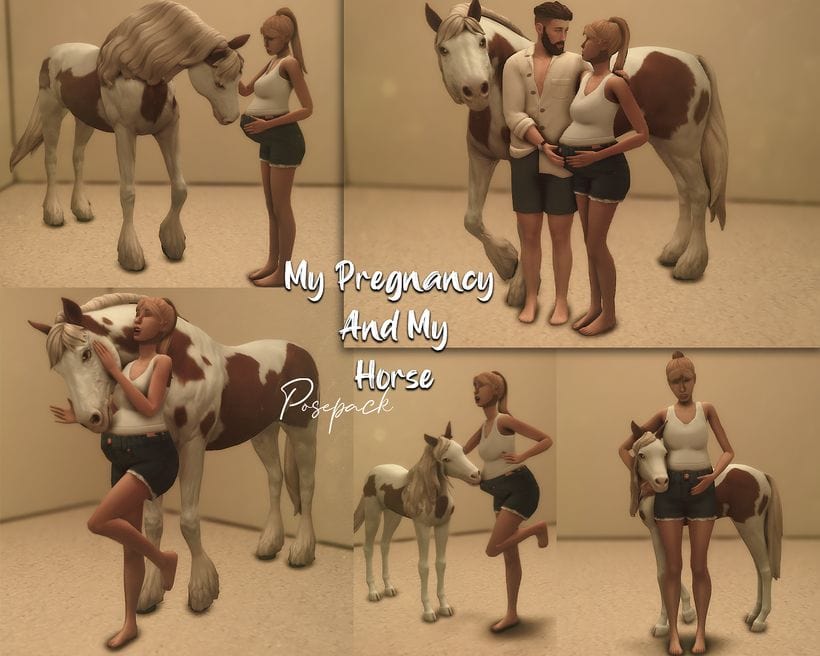 collage pregnant sim with horse