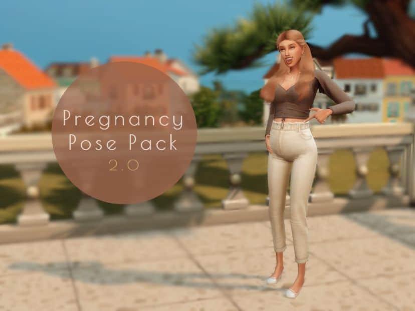 pregnant sim with blurry background