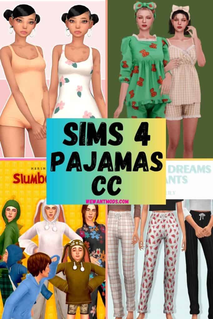 sims 4 pajamas cc Pinterest pin