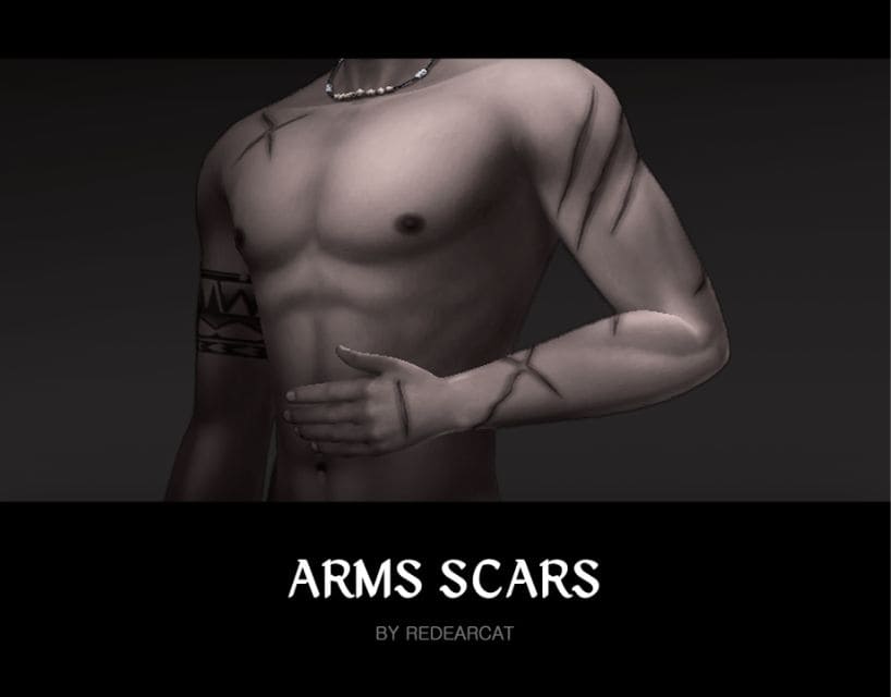 various arms scars on male sims