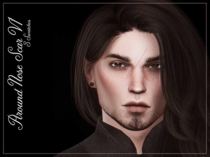 male sim with nose scars