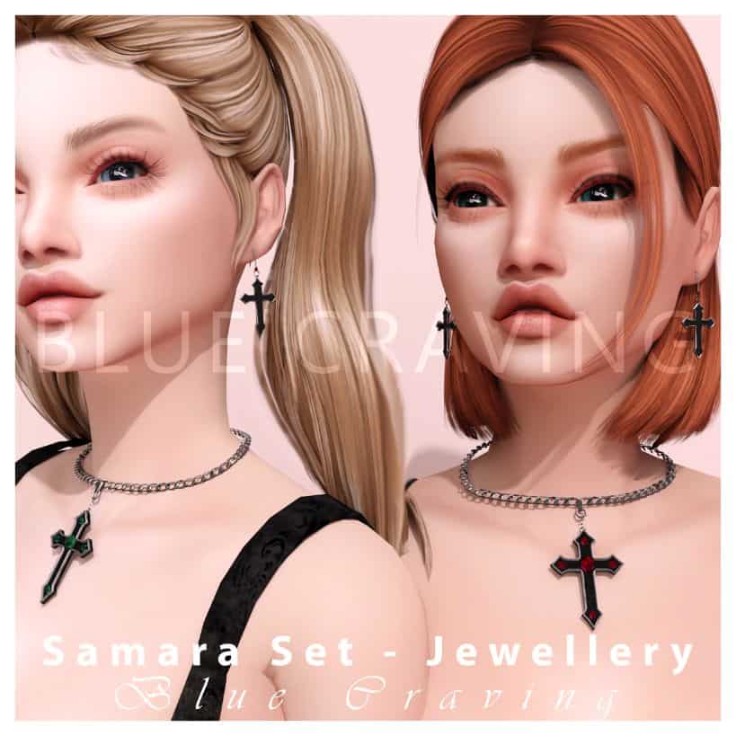 sims wearrings cross necklaces and earrings