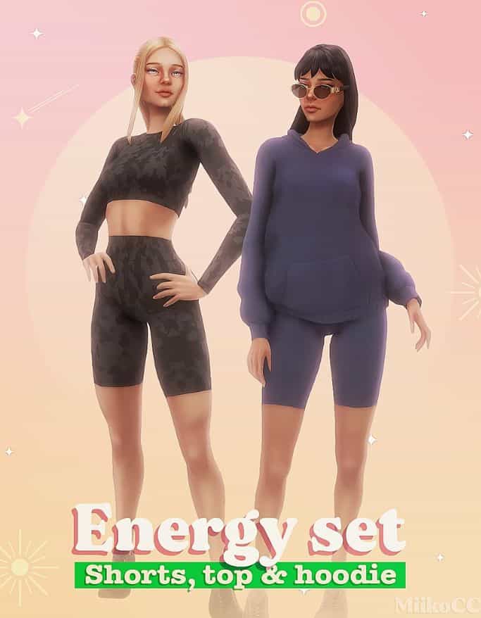 sims dressed in workout clothing