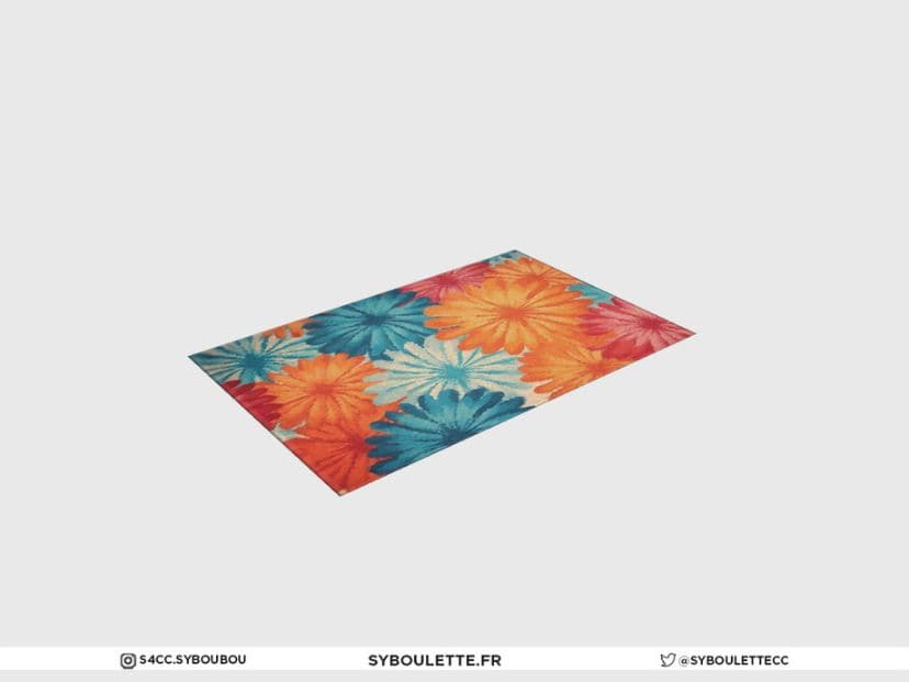 colored flower rug