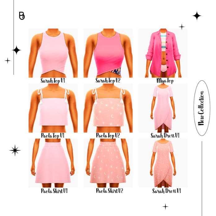 collage of pink clothing pieces