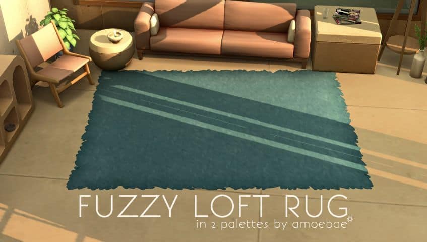 fuzzy loft rug in living room