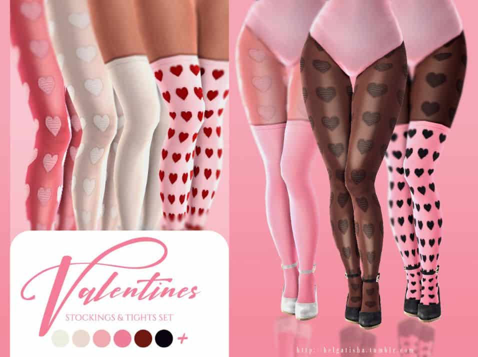 mixed stockings with hearts