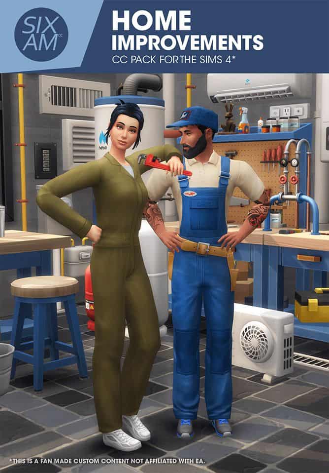 sims posing in a workshop