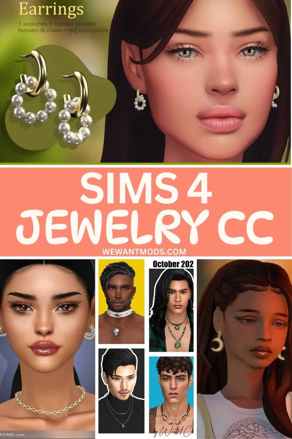 25+ Sims 4 Jewelry CC: Earrings, Necklaces & Rings - We Want Mods