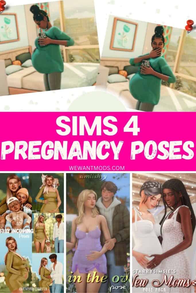 sims 4 pregnancy poses Pinterest pin