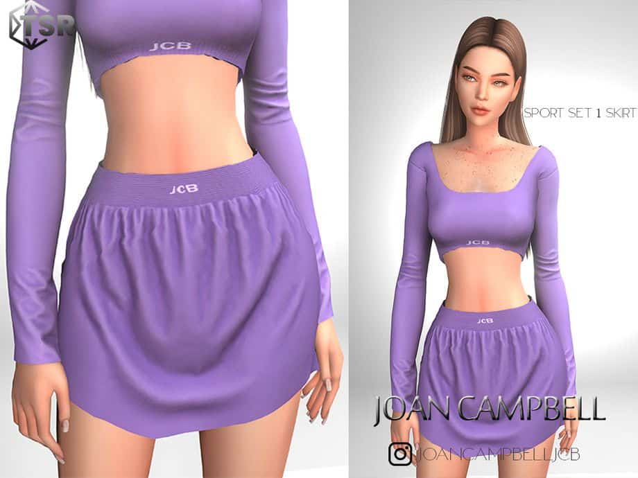 lilac sports skirt and matching top