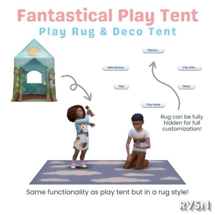 kids on playmat with tent