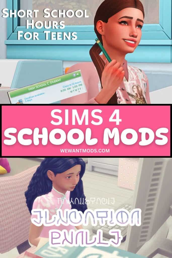 sims 4 school mods Pinterest pin