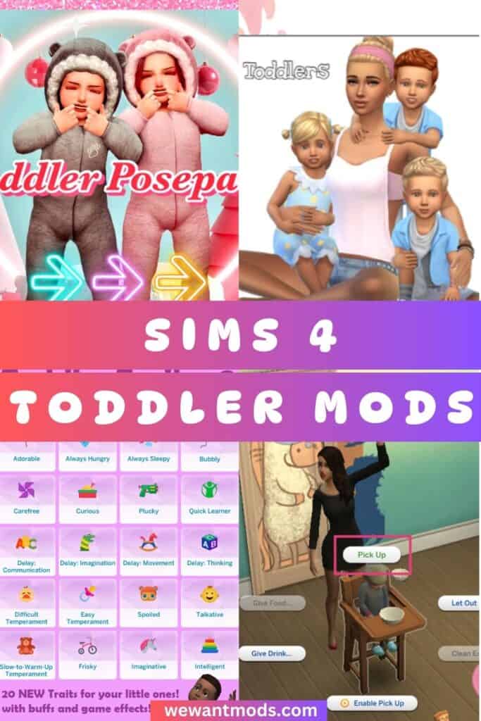 sims 4 toddler mods Pinterest pin