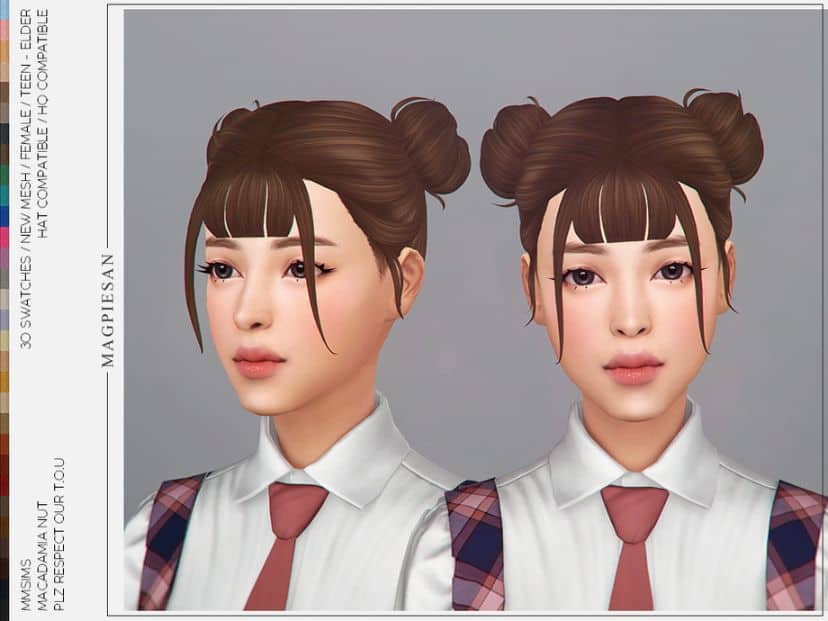 female sims with hair buns