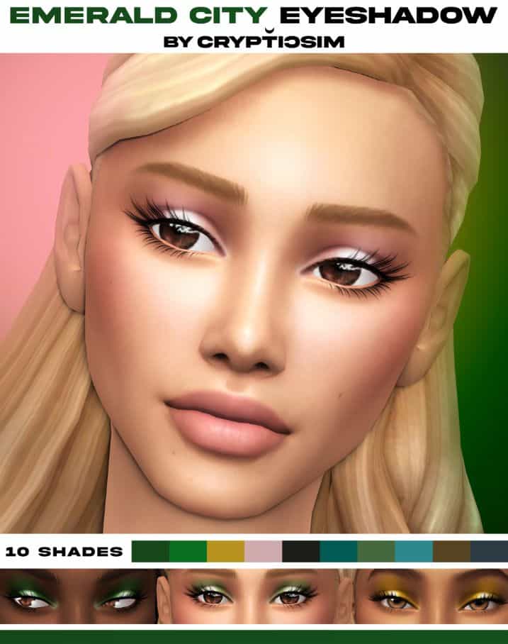 female sims with shinny eyeshadow