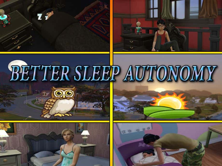 sims getting ready for sleep collage