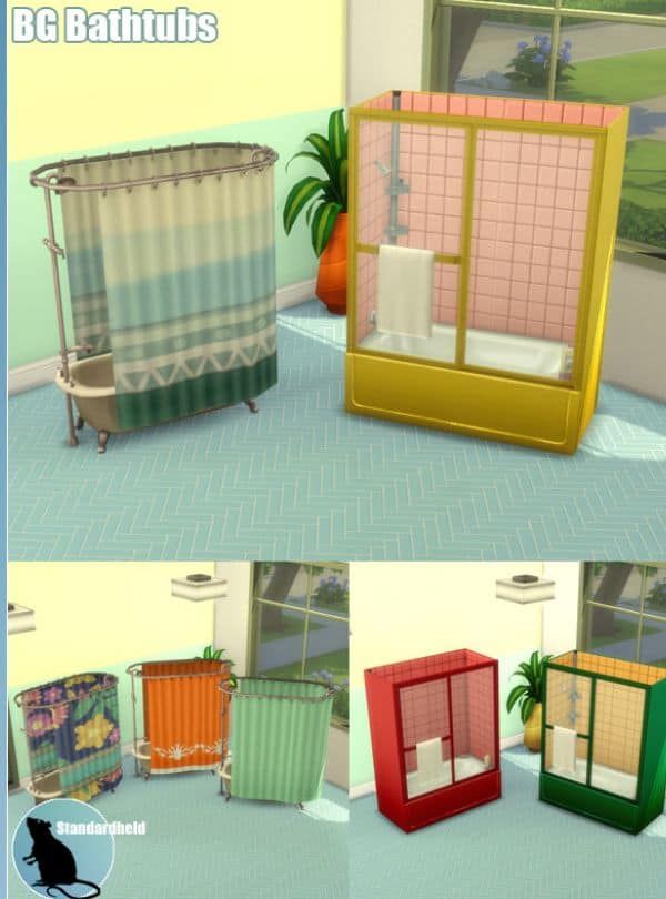 collage of different bathtubs styles