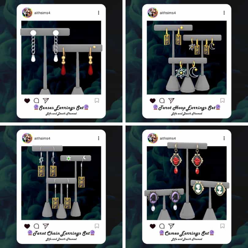 collage of different sets of earring designs