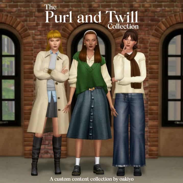 three female sims dressed in everyday clothing