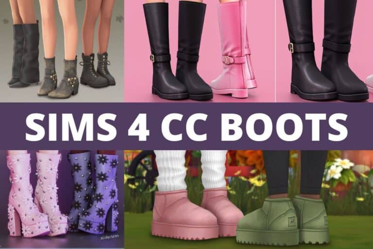 Sims 4 cc boots collage