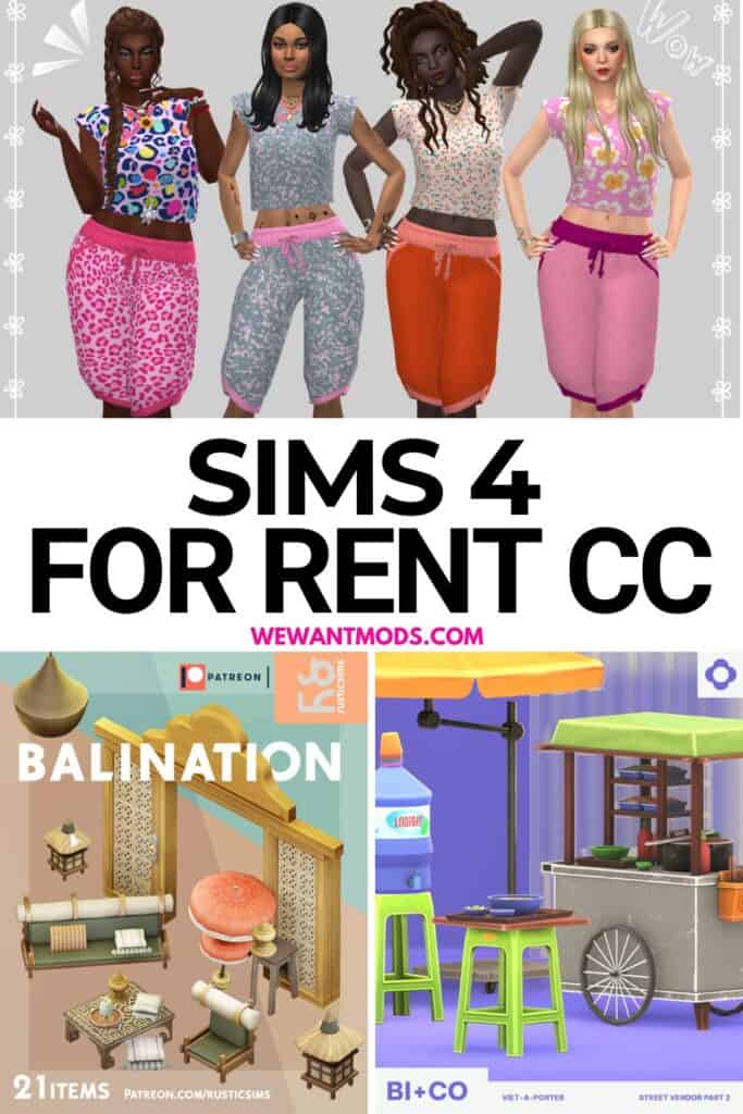 sims 4 for rent cc Pinterest pin