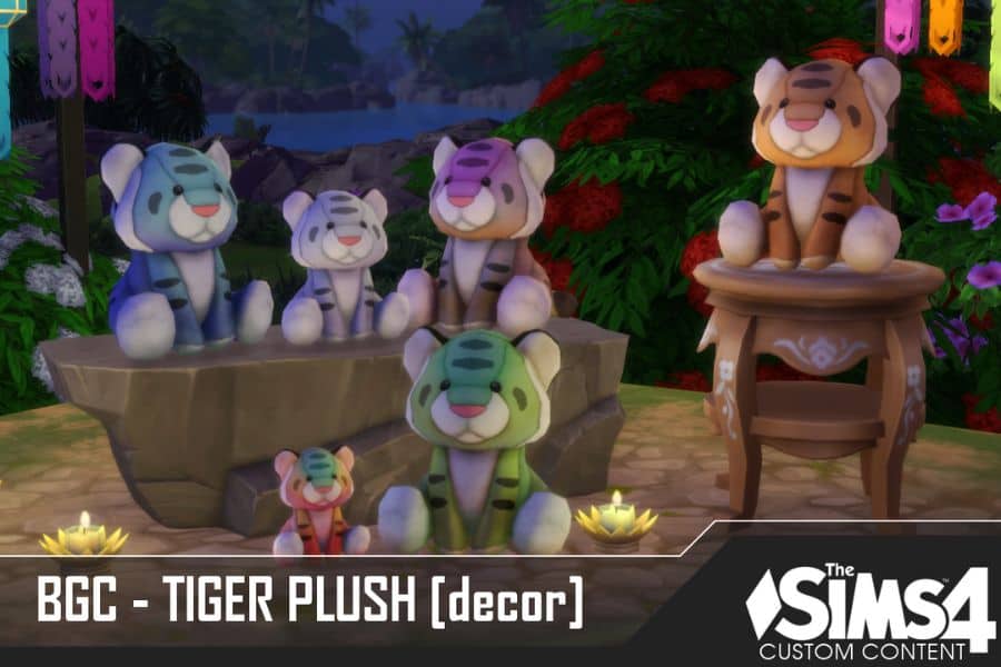 collection of cute tiger plush toys