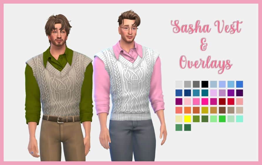 males sims dressed in shirts and sweater vests