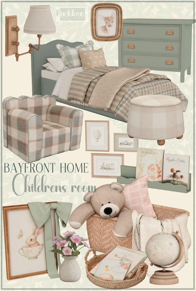 collage of children's bedroom pieces