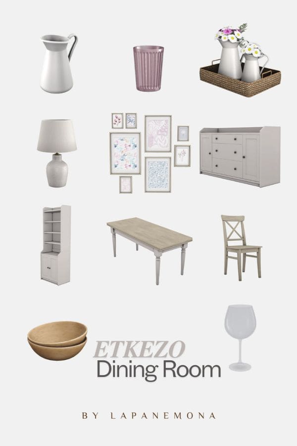 collage of elegant dining room furniture and decor pieces