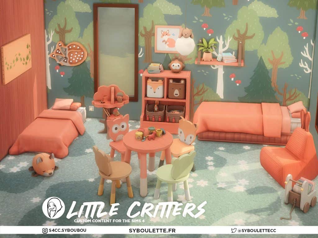 little critters inspired kids bedrooms with pink and green tones