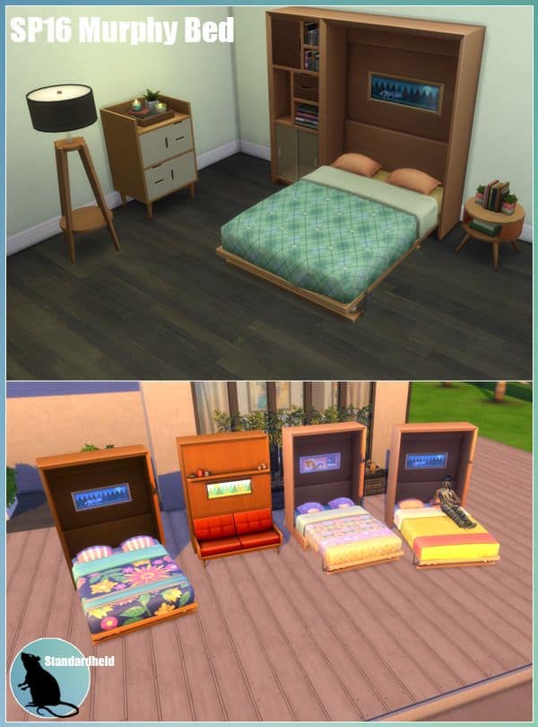 collage of Murphy style beds