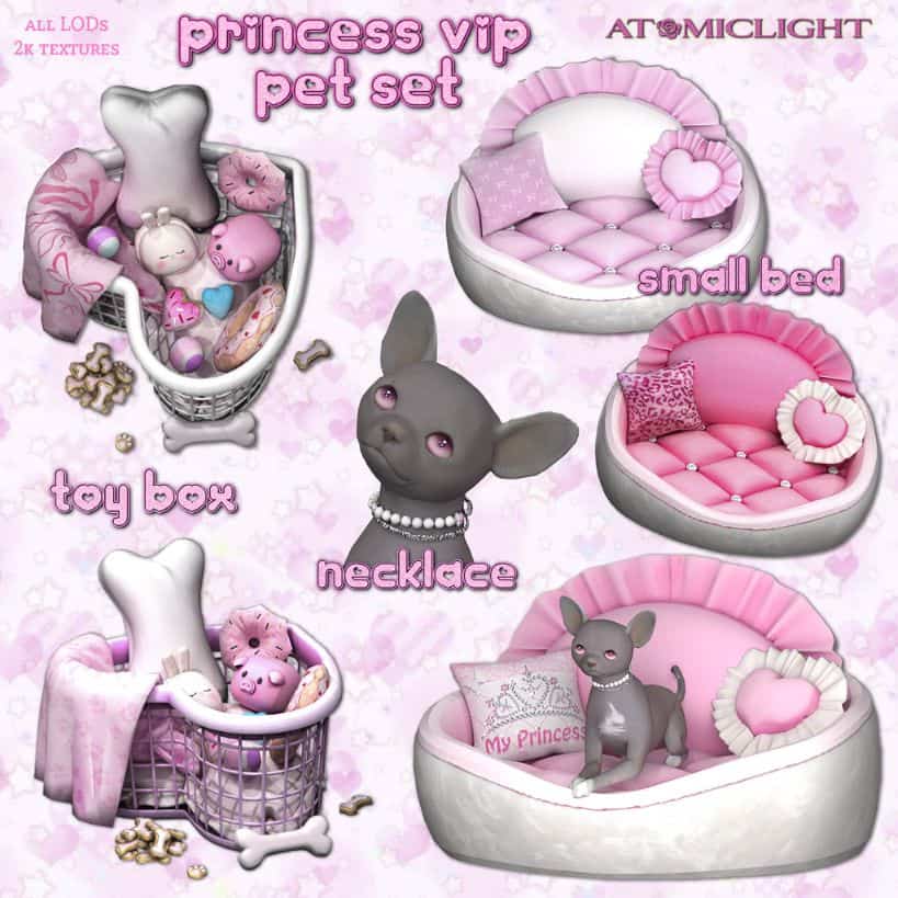 collage of pink pet accessories