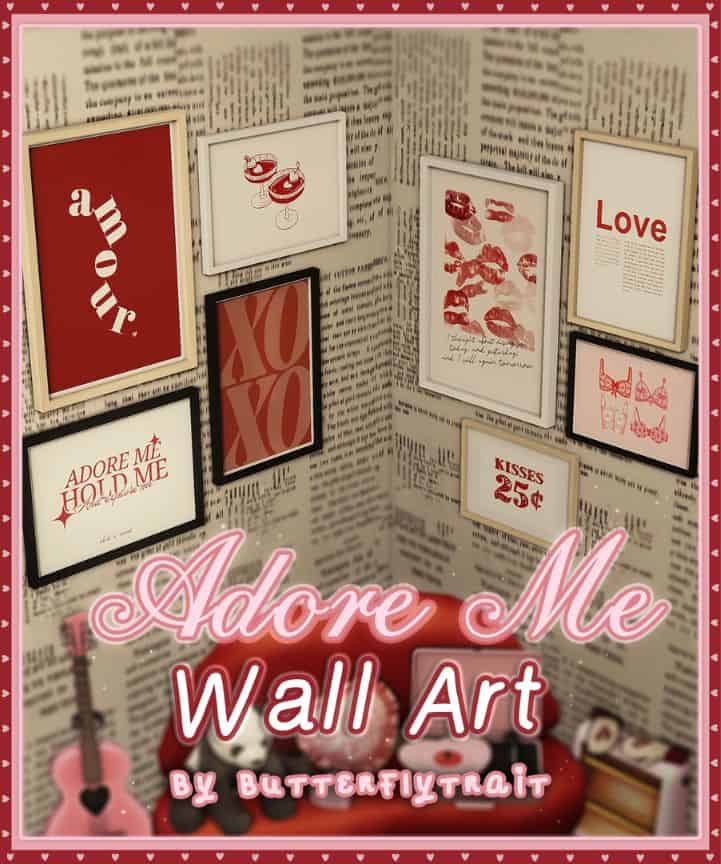 a wall full of love-themed wall art