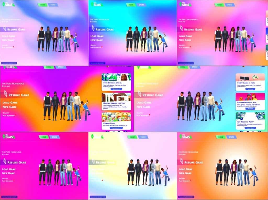 collage of aura color menu images