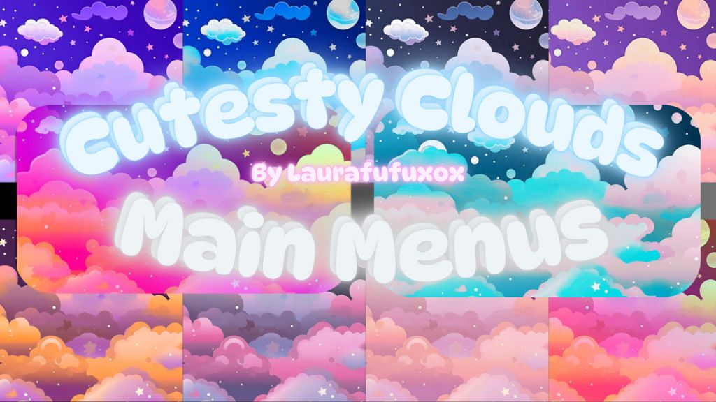 collage of cute cloud-themed main menus