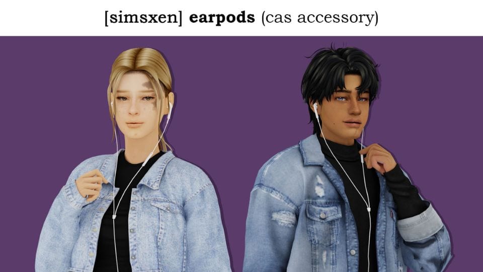 sims wearing white earpods