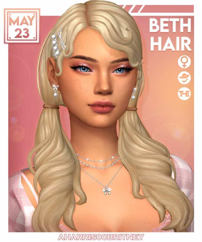 blond female sim with pigtails