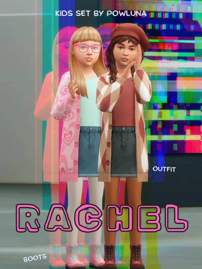 two female kids dressed in a modern outfit