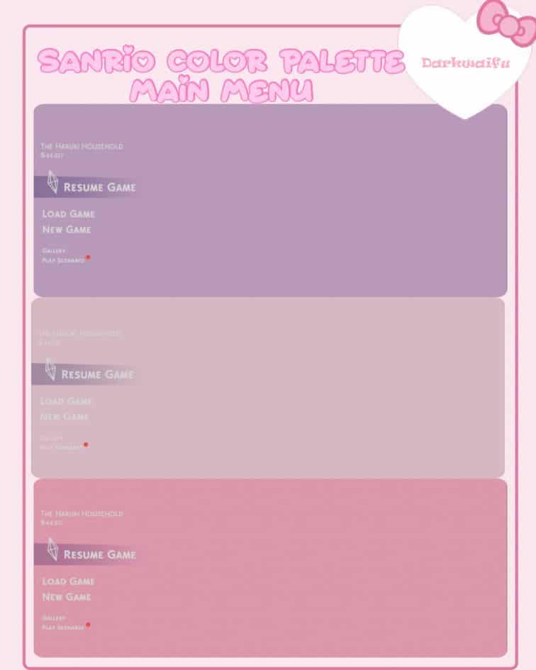 sanrio color palette menu overrides