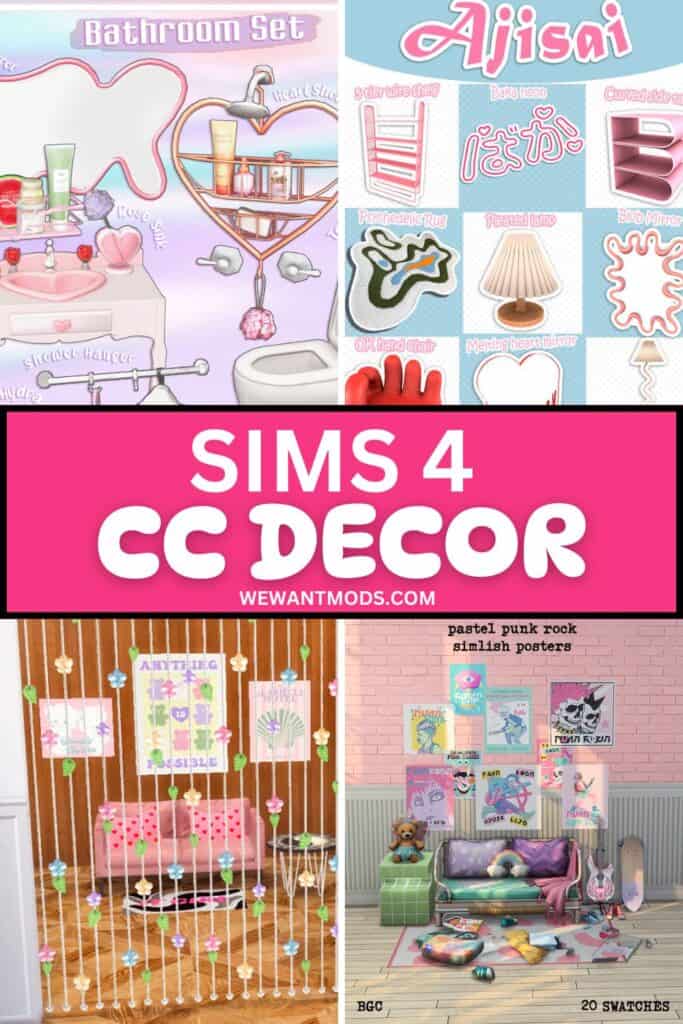 sims 4 cc decor Pinterest pin