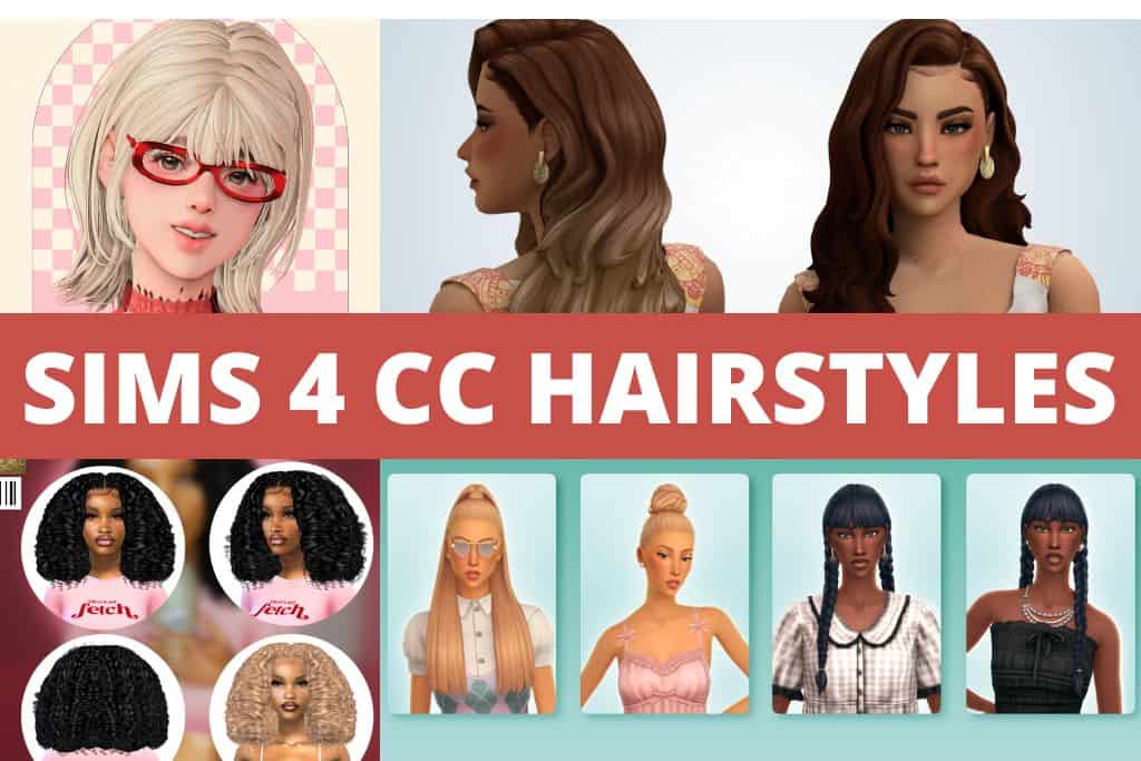 sims 4 cc hairstyles collage