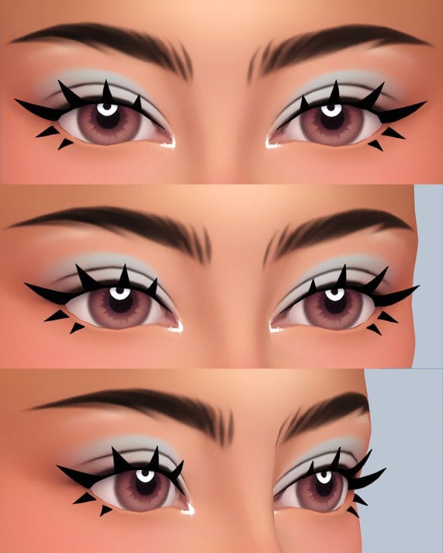 3d eyelashes shown in three angles