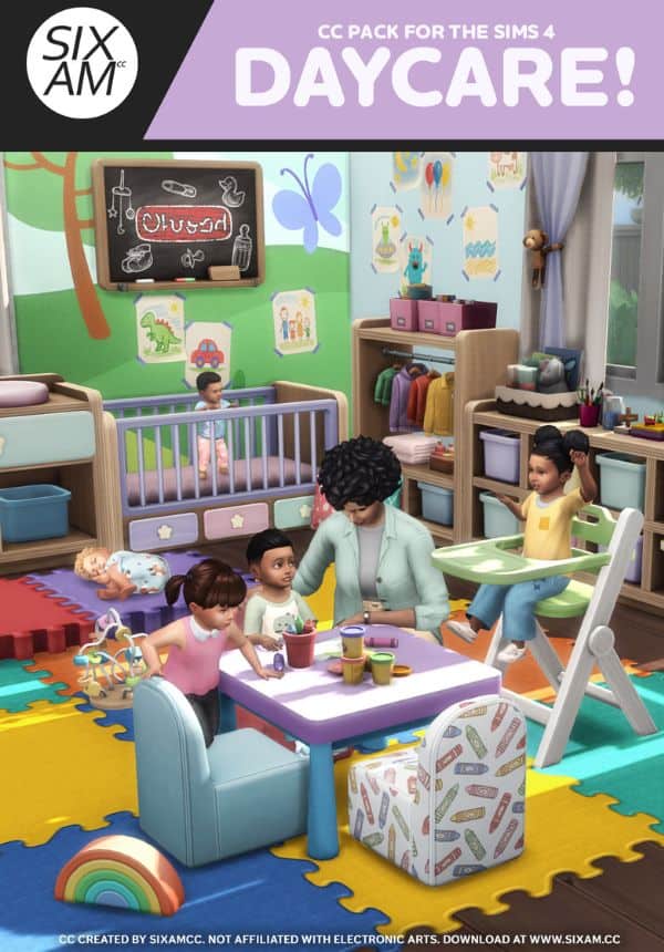 young sims playing in a daycare